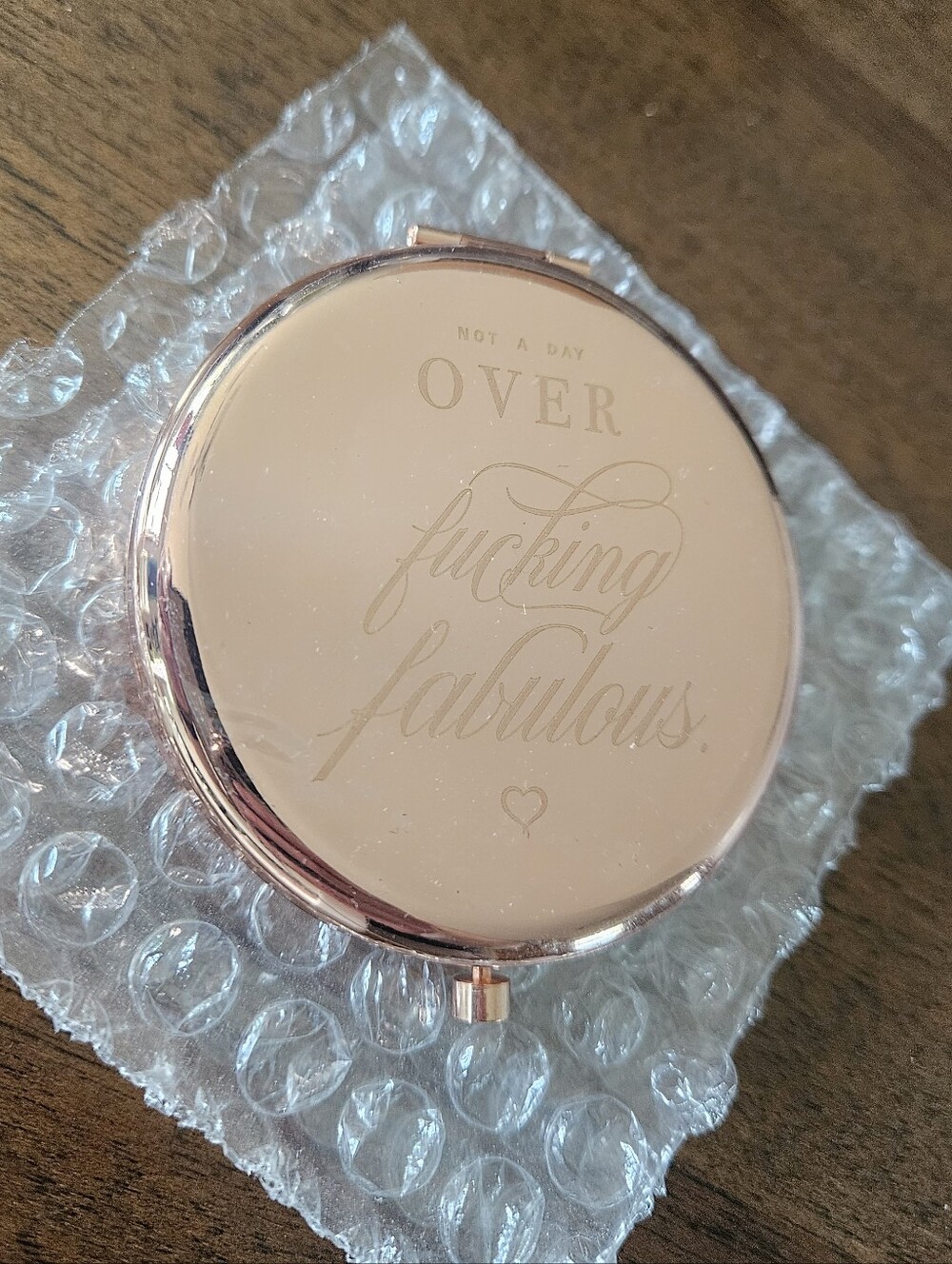 CV Charvoria Rose Gold Compact Mirror